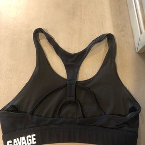 Savage Barbell size small black sports bra